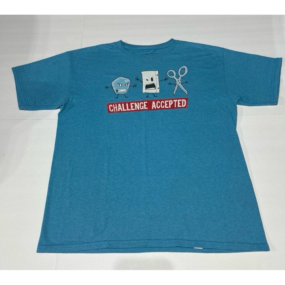 Urban Pipeline Mens Rock Paper Scissors Graphic Tee Blue XL Fits Large